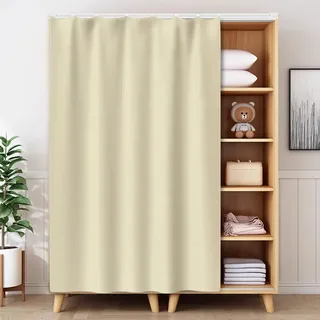 YSPZDQ Schrank Vorhang, Vorhang für Schrank, Schrankvorhang Verdunkelung Staubschutz Sichtschutz Dick, Samt Vorhang für Schränke, Schranktüren, Fenster und Küchenabstellräume(Beige,100X200cm)