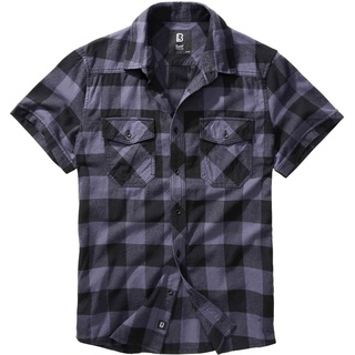 Brandit Checkshirt kurzarm schwarz/grau, Größe 5XL