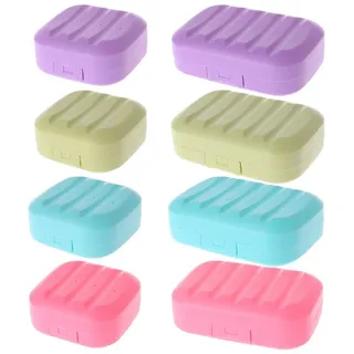 Manyo Seifenbox für Reisen, mit Verschluss, Seifenschale aus Silikon, Duschzubehör, violett, S