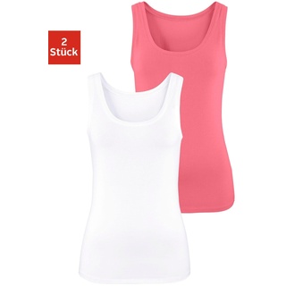 Tanktop VIVANCE Gr. 36/38, orange (apricot, weiß) Damen Tops Tanktop Top Unterhemd Strandtops aus elastischer Baumwoll-Qualität
