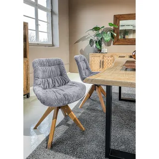 Esszimmersessel GUTMANN FACTORY, blau (eisblau), B:55cm H:84cm T:60cm, 100% Polyester, Sessel, Esszimmersessel