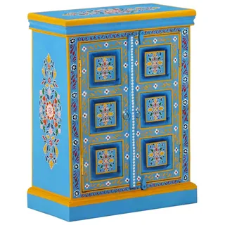 Möbel Sideboard Massivholz Mango Türkis Handbemalt - Kommoden &39229 - Türkis