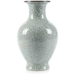 Chinesische Keramik Kunst Handgemachte Antike Eis Crack Glasur Vasen Große China Porzellan Blume Flasche Vase (Weiß)...