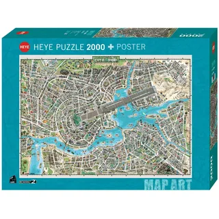 Heye City of Pop 2000 Teile Puzzle Map Art