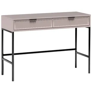 Compleo Schminktisch mit zwei Schubladen VIVAS, Schreibtisch mit Dekorative Lamellen, Breite 110 cm beige