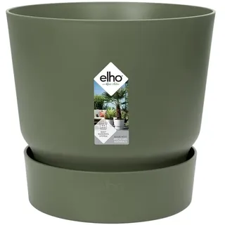 elho Greenville Rund 18 - Blumentopf für Innen und Außen - Selbstbewässerungstopf - 100% Recyceltem Plastik - Ø 18.3 x H 17.4 cm - Grün/Laubgrün