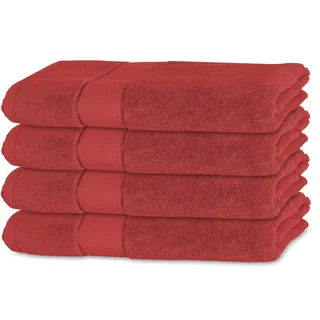 BANANALU 4er Set Handtücher 100% Baumwolle 50x100 Qualität 450g/m2, Bordeauxrot, Bossa Nova 18-1547