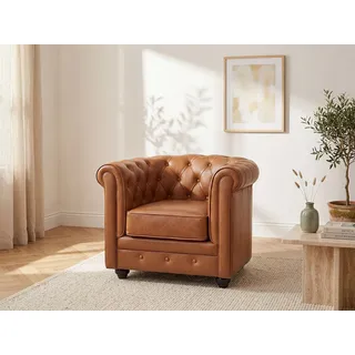 Ledersessel - Rindsleder - Camelfarben - CHESTERFIELD