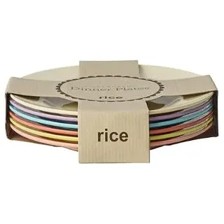 ReWu RICE Melamin Teller Set 6er – Essteller Ø 25 cm – mehrfarbig – stapelbar & robust – leichtes Outdoor/Camping Geschirr – max. 70°C