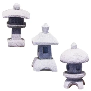 3 Stück Japanische Laterne, Garten Zubehör, Japan Deko, Japanische Deko, Pagoda, Asiatische Deko, Zen Garten, Steinlaterne aus Sandstein für dekorativen Garten, Aquarium, Skulptur, Bonsai Ornamente