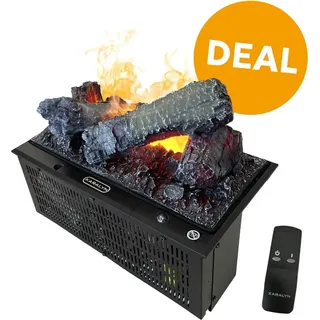 Xaralyn Wasserdampf-Kamin - Opti-Myst Cassette 400 - mit Holzset - mit Fernbedienung - Elektrokamin - Einbaukamin mit Wasserdampf - Flammenhöhe ei... - Schwarz