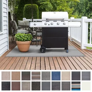 Floordirekt Grillmatte Bodenschutz Grillteppich, Grillunterlage, Grillschutzmatte für Gasgrill & Holzkohlegrill für Outdoor und Garten - 180 x 180 cm Bologna