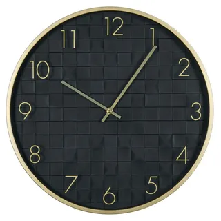 BELIANI Wanduhr Schwarz 40 cm Rund Analog mit Zifferblatt Minimalistisches Design Klassisch - Schwarz/Gold