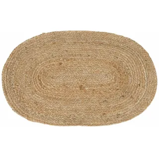 House Nordic Ovaler Teppich aus naturfarbener Jute 50 x 80 cm