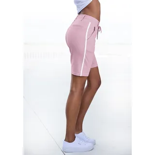 Shorts LASCANA Gr. 46, N-Gr, rosa (altrosa) Damen Hosen Homewear Hose mit Seitenstreifen seitlichen Streifen, Loungewear