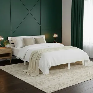 Homestyle4u Holzbett 140 x 200 cm Weiß