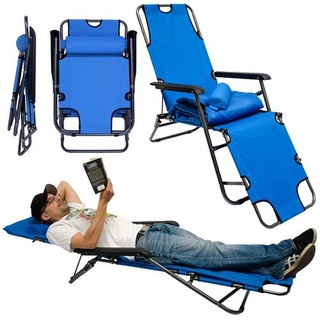 Liegestuhl Campingliege Gartenliege Sonnenliege Liege 178 cm +Auflage Strandliege