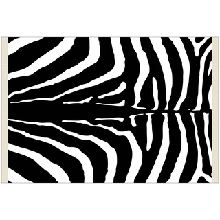 MYSPOTTI Vinylteppich "Buddy Rosalie G" Teppiche statisch haftend, Zebra Gr. B/L: 136 cm x 203 cm, 0,5 mm, 1 St., schwarz (schwarz, weiß) Esszimmerteppiche