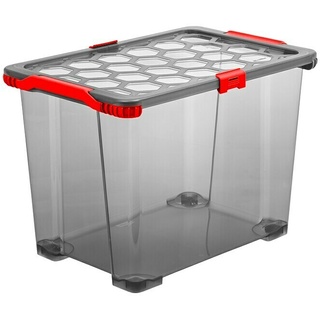 Rotho Aufbewahrungsbox Evo Total  (L x B x H: 59 x 39,5 x 41,2 cm, Fassungsvermögen: 65 l, Kunststoff, Deckelfarbe: Transparent)