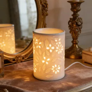 Elektrische Duftlampez,8x8x12CM Wachsschmelzwärmer,Keramikz Duftlampe,Duftlampe Aus Keramik,Keramik Diffusor Für Wohnzimmer,Schlafzimmer,Büro,Bad,Heimdekoration,Originelle Geschenkidee