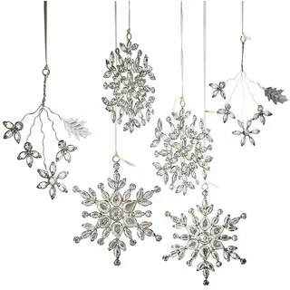 Mirabeau Christbaumschmuck Weihnachtsschmuck 6er Set Allegan silber, none silberfarben