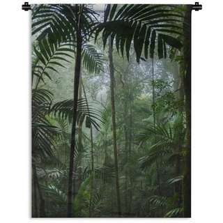 MuchoWow Wanddekoobjekt Regenwald - Tropisch - Dschungel - Bäume - Pflanzen, Deko für an der Wand, Wohnzimmer, Tapisserie, Schlafzimmer bunt 60 cm x 80 cm