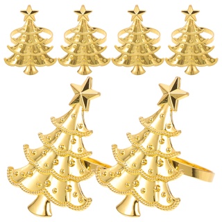 UPKOCH Serviettenringe Aus Metall 6 Stücke Weihnachtsbaum Serviettenringe Gold Baum Ringe Dekorative n Serviettenringe Für Weihnachten Feiertag Esstisch Dekor Golden