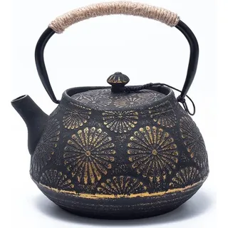 Gusseiserne Teekanne, Herdkanne Mit Teesieb, Großes Fassungsvermögen 1200 Ml, Sakura Design, Japanische Teekanne Für Losen Tee, Innen Emailliert,