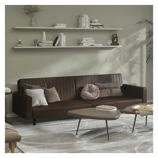 vidaXL Schlafcouch Kunstleder 2-Sitzer Braun