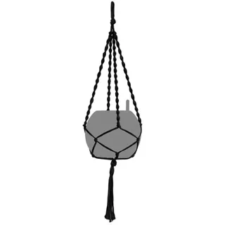 LECHUZA-Zubehör Makramee-Aufhängung Boho 90 cm schwarz aus Baumwolle | 13934