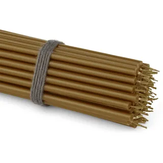 NKlaus 50x Stabkerzen Braun 16 cm Dünne Paraffinkerzen rußfrei & tropffrei Lange Brenndauer Braune Kerzen für Deko, Feier & Herbst 36114