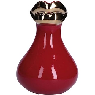 rituali domestici Vase Mund Rot und Gold in Stoneware Denken Sie Mich an