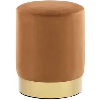 vidaXL Hocker Samt 28 x 36 cm Braun/Gold