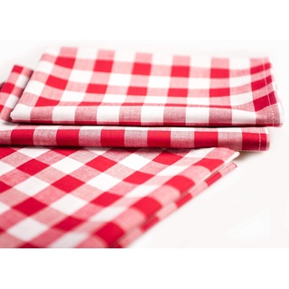 TextilDepot24 Landhaus Tischdecken 20 mm Karo rot-weiß kariert Bauernkaro 100% Baumwolle (140 x 200 cm)
