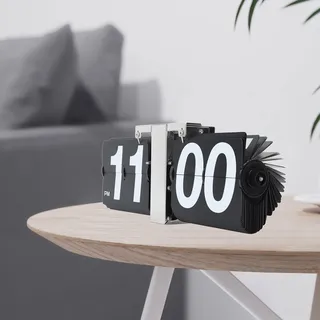 Mechanische Retro-drehuhr – Gehäuse Aus Pvc Und Edelstahl, Batteriebetrieben, Minimalistisches Schwarzes Design Für Büro/wohnzimmer