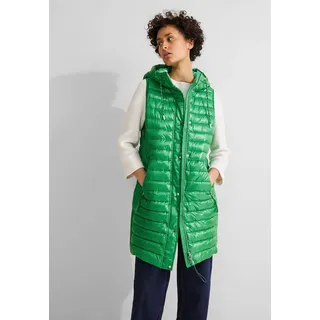 STREET ONE Damen, Lange Steppweste arty green 42 - 42