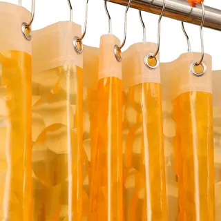 Ga-Geetopia Thanksgiving-Duschvorhang, Eva, 3D-Wasserwürfel, Kunststoff, 182,9 x 182,9 cm, für Badezimmer, Dusche, Ausstellungsraum, mit rostfreien Metallösen und beschwertem Magnet, Orange