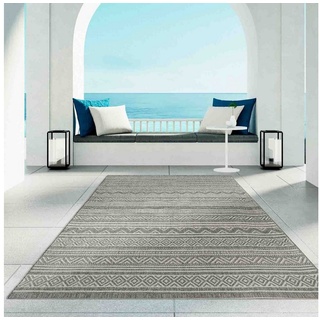 Teppich Regina Teppich aus robustem Flachgewebe für In und Outdoor, TaraCarpet, rund, Höhe: 7 mm, In und Outdoor grün rund - 160 cm x 160 cm x 7 mm