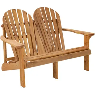 SG SiestaGarden Doppel Adirondack Stuhl Holz – Massiver 2-Sitzer Gartenstuhl aus skandinavischer Kiefer, wetterfest imprägniert, belastbar bis 220 kg, ergonomische hohe Rückenlehne, einfache Montage