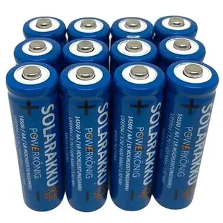 SOLAR Mignon AA Akkus - wiederaufladbare Batterien - 3,2V 1,92Wh LiFePo4 Hochleistungs- Akku Batterie speziell für Solarlampen Solar Lichterkette Solarleuchte Leuchte,12 Stück in Einer Plastikbox