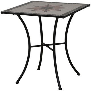 Siena Garden 875352 Tisch Stella, 64x64x71cm, Gestell: Stahl, pulverbeschichtet in schwarz matt, Fläche: Mosaik,Tischplatte: Keramik