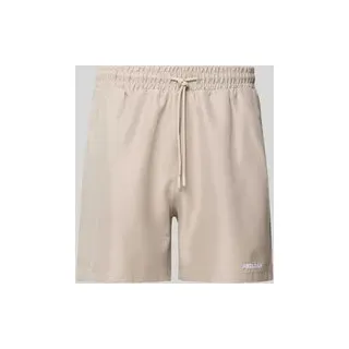 Badehose mit Label-Stitching, Beige, S