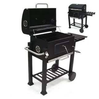 Apex Holzkohlegrill Grillwagen XXL Holzkohlegrill Holzkohle BBQ Grill Kohlegrill 56511 schwarz