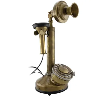 Vintage-Kerzenständer, Telefon, drehbares Zifferblatt, Telefon, kabelgebunden, Festnetz, antikes Dekor (antikes Finish)