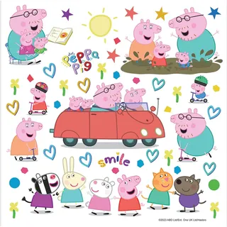 Peppa Pig Auto Kinderzimmer Wandstickers, Wandtattoo junge deko von AG Design 30 x 30 cm | ADKS 3848