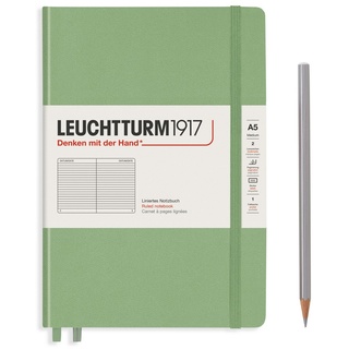 Leuchtturm1917 Notizbuch Medium Hardcover A5 Salbei, liniert