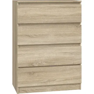 Cdf Kommode Malwa M4 Farbe: Eiche Sonoma Schrank Für Dokumente, Kleinigkeiten Ideal Für Wohnzimmer, Schlafzimmer, Kinderzimmer, Jugendzimmer Und Büro 4 Geräumige Schubladen