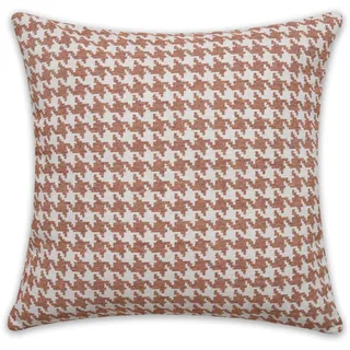 Gardinia Sehlbach Kissen Hahnentritt, Orange, 45 x 45 cm Kissen, Elegantes Design, Abnehmbarer Bezug, Inklusive Füll