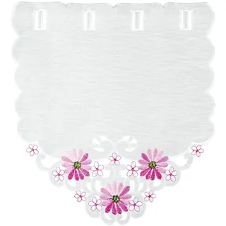 arsvita Fenstergardine mit Stickerei Fensterbild, 35x40 cm - Pink)