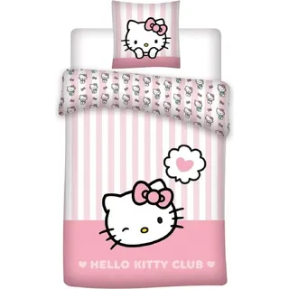 Aymax Hello Kitty Club Wende Bettwäsche Set Herz Rosa 135 x 200 cm + 80 x 80 cm